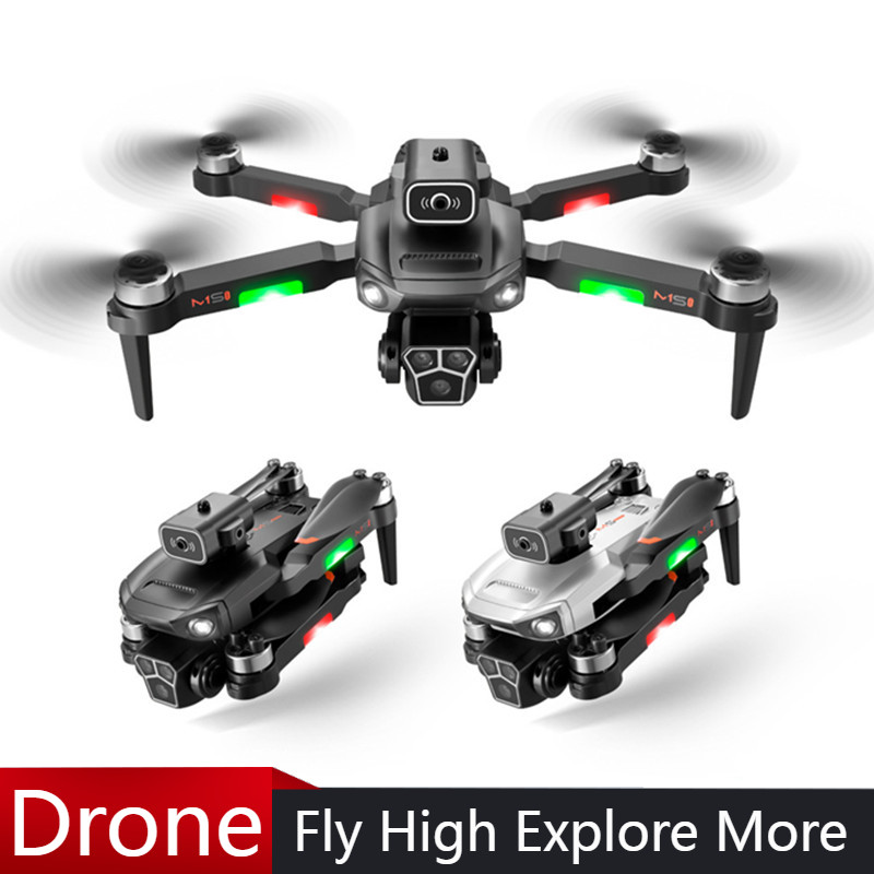 Drone Camera Wide Angle - M1S Drone 4K สามกล้องมอเตอร์ไร้แปรงมุมกว้าง Optical Flow