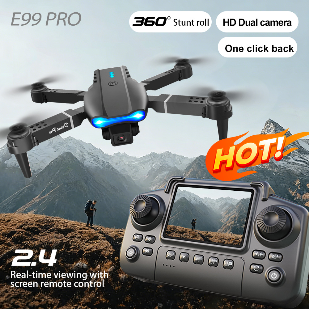 Drone Camera Wide Angle - โดรนถ่ายภาพทางอากาศ เลนส์คู่ สลับโหมดถ่ายภาพด้วยท่าทาง ฟิลเตอร์ความงาม 110 °