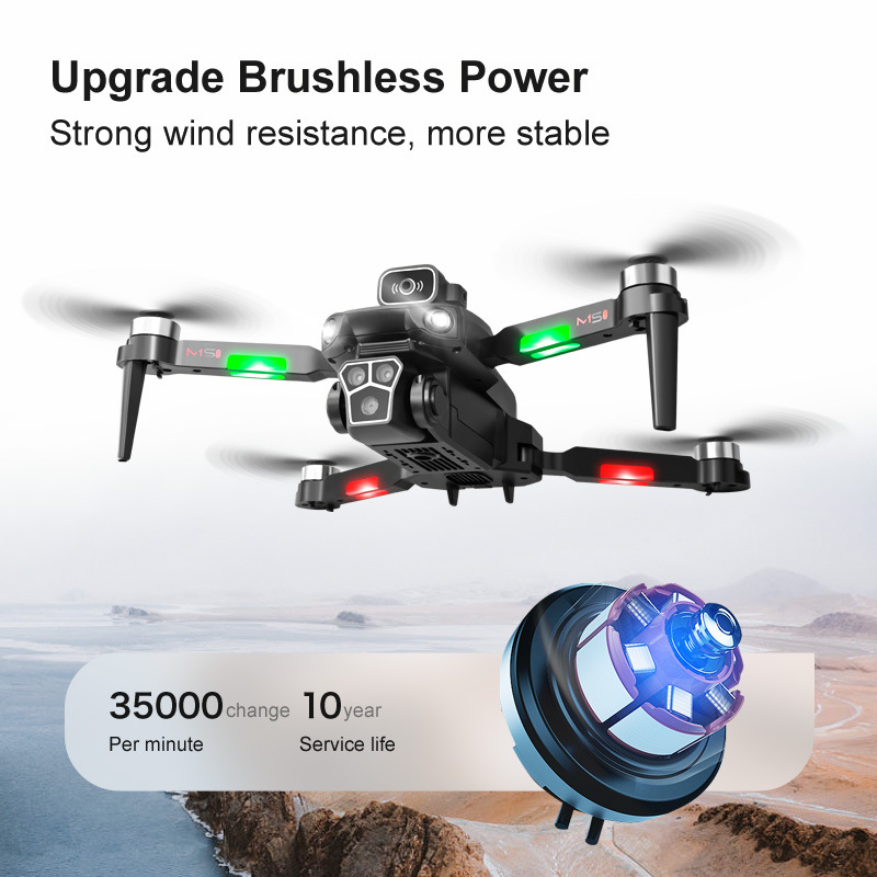 M1S Drone 4K สามกล้องมอเตอร์ไร - Drone Camera Wide Angle บทวิจารณ์และราคา
