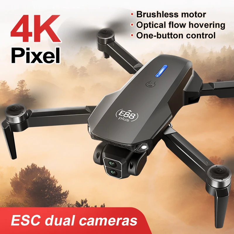 โดรนโดรน E88 Plus ใหม่: 90 °   - Drone Camera Hd บทวิจารณ์และราคา