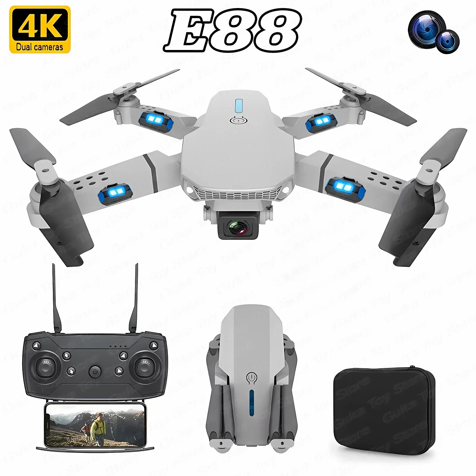 E88 Pro WIFI FPV Droneมุมกว้าง - Drone Camera Hd บทวิจารณ์และราคา
