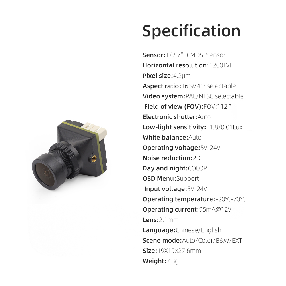 กล้อง HGLRC L1 FPV 1200TVL HD  - Drone Camera Wide Angle บทวิจารณ์และราคา