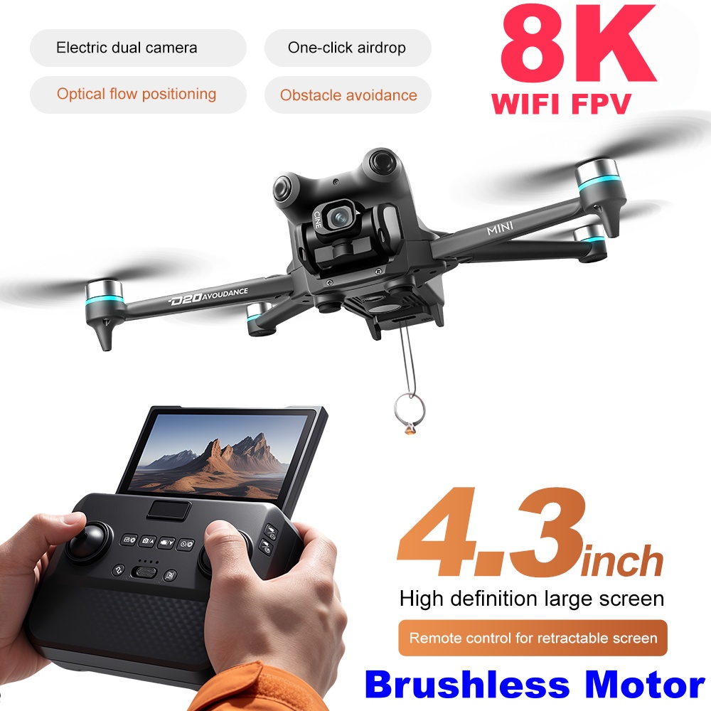 โดรนกล้อง 8K ESC พร้อมหน้าจอขน - Drone Camera 4K บทวิจารณ์และราคา